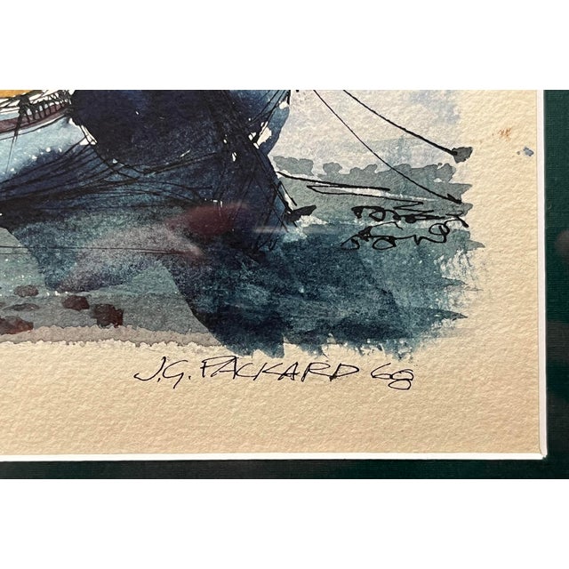 1968 Original Watercolor "Maldon, Essex" by English Artist j.g. Packard, Signed For Sale - Image 4 of 7