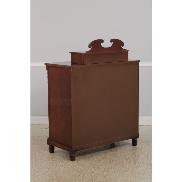 Tiger Maple Front Sheraton Mahogany Dresser W. Jewelry Box For Sale - Image 14 of 14