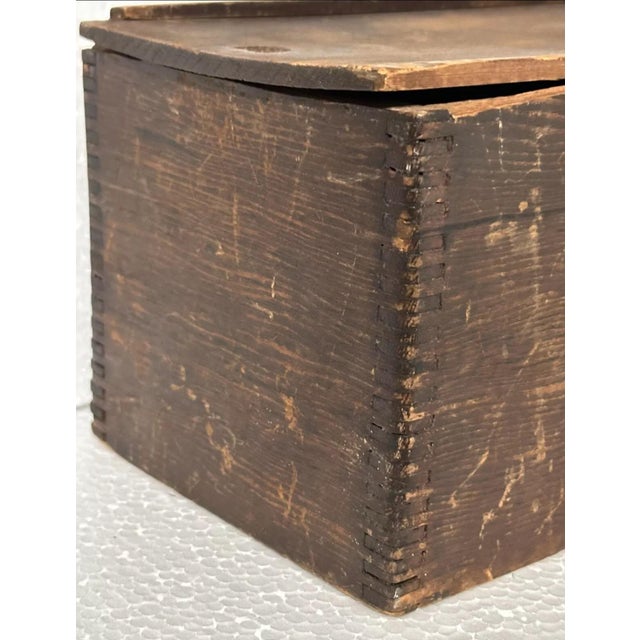 Early 20th Century Early 20th Century Rustic Wood Box With Sliding Lid For Sale - Image 5 of 9