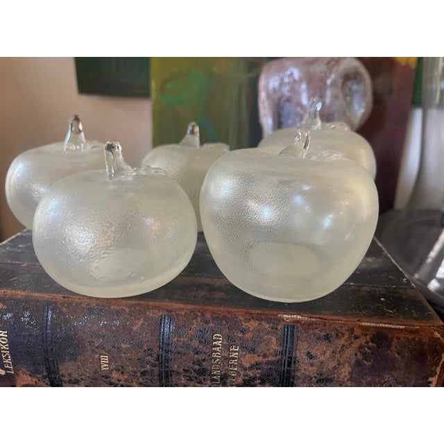 Mid 20th Century Set of Five (5) Glass Apples For Sale - Image 9 of 10