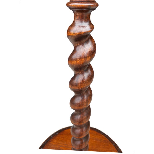 1940s French Floor Table Lamp, Solid Maple, Barley Twist. For Sale - Image 4 of 10