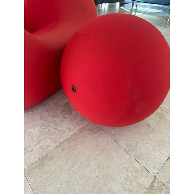 Red Gaetano Pesce for B&b Italia Du5 & Du6 Arm Chair and Ottoman For Sale - Image 8 of 10
