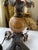 Vintage Pair of Ornate Table Lamps With Polished Natural Stone Spheres, Dark Bronze & Brass Finish, Traditional European Style For Sale - Image 10 of 10