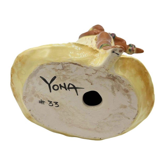 Rare Mid 20th Century Hawaiian Dancing Hula Ceramic Girl Vase Signed by Yona Lippin For Sale In Los Angeles - Image 6 of 6