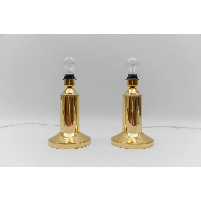 Mid-Century Modern Table Lamp in Brass, 1960s, Set of 2 For Sale - Image 9 of 9