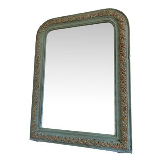 Antique French Louis Philippe Mirror – Green and Gold, Late 19th Century For Sale