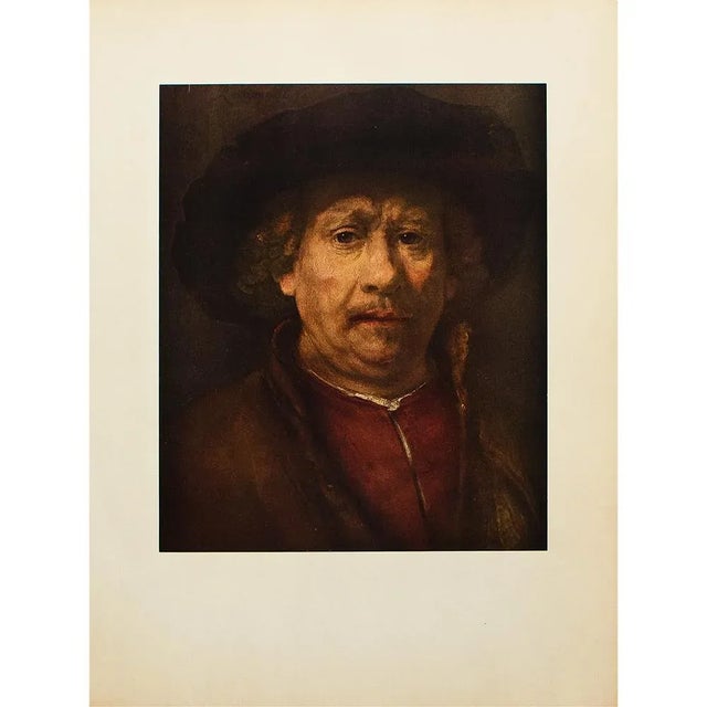 An excellent vintage full-color print after oil painting "Self-Portrait" by Rembrandt Van Rijn. Comes from a First Edition...