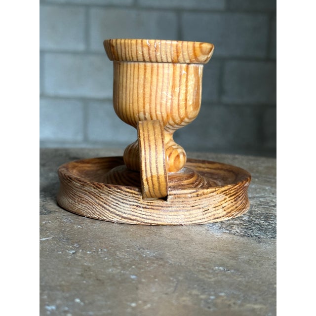 1970s Swedish Modern Organic Pine Candleholder For Sale In Philadelphia - Image 6 of 6