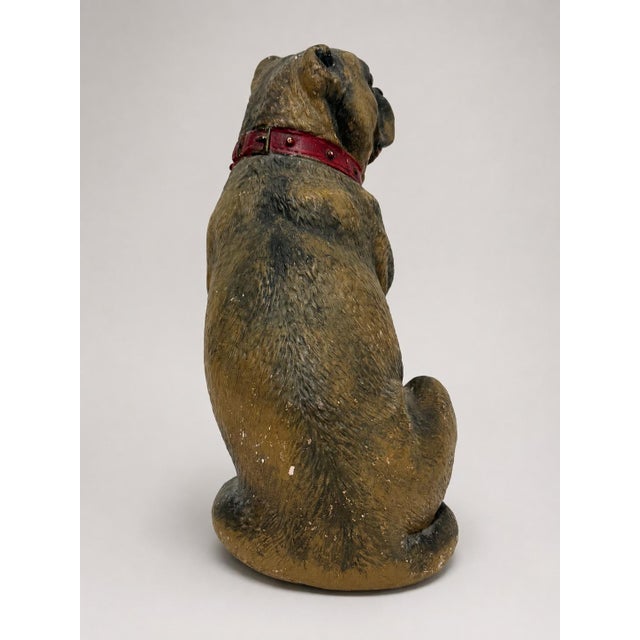 Victorian 19th Century, Victorian Polychrome Terracotta Pug Dog With Glass Eyes For Sale - Image 3 of 8