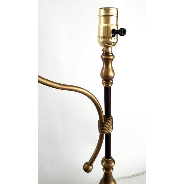 Wood 1970s French Bouillotte Style Brass Desk or Table Lamp With Painted Brass Shade For Sale - Image 7 of 13