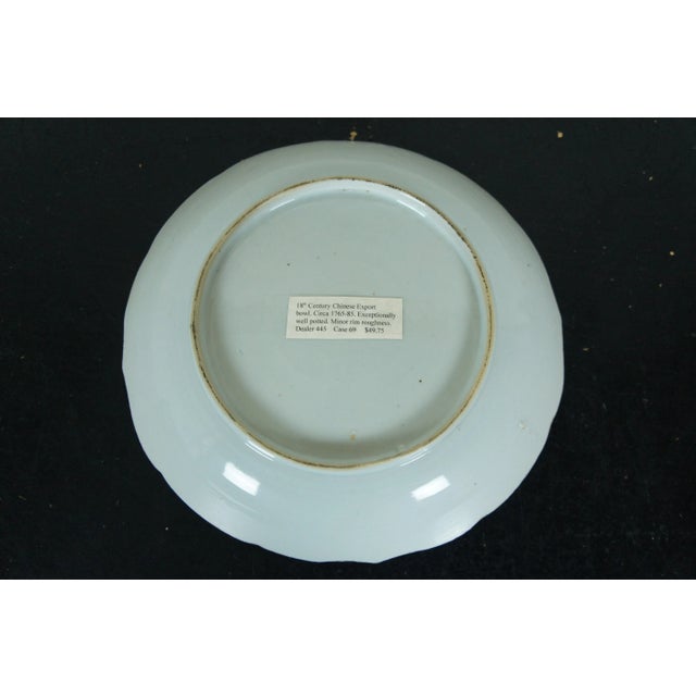 Ceramic Antique 18th Century Qianlong Chinese Export Famille Rose Scalloped Bowl For Sale - Image 7 of 11