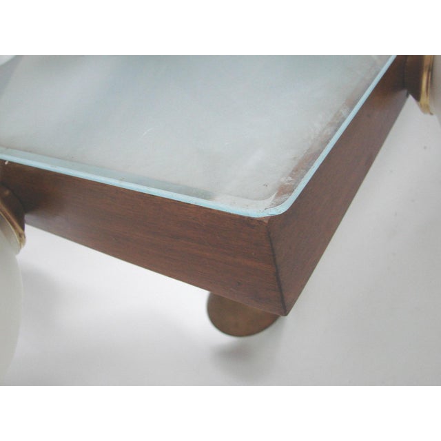 Mid-Century Ceiling Light in Brass, Wood and Frosted Glass, 1950s For Sale - Image 14 of 15