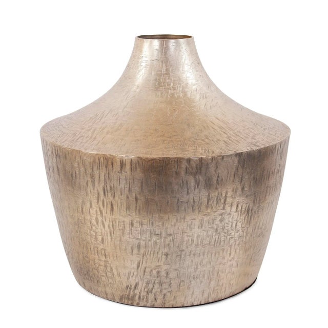 The Etched Crossways Curved Neck Vase, Large For Sale - Image 9 of 9