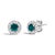 Contemporary .925 Sterling Silver 1/2 Cttw Blue Diamond Halo Stud Earrings, Pair For Sale - Image 3 of 4