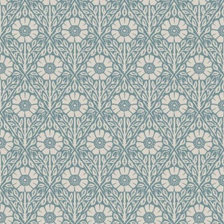 SAMPLE - Boråstapeter Nyponros Wallpaper In Blue For Sale