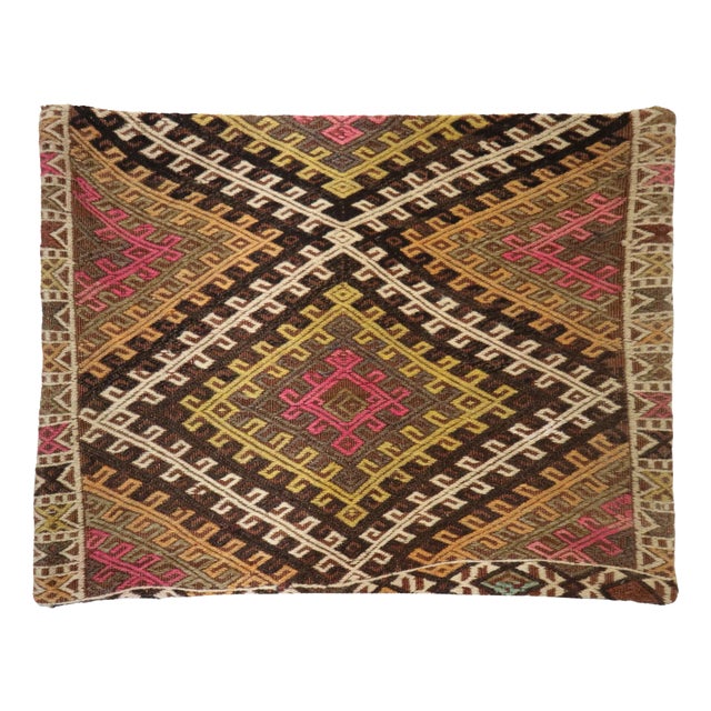 Pasargad Home Vintage Kilim Pillow Case, Multicolor For Sale