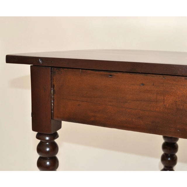 19th Century Brown Finish Console or Hallway Table Vanity Turned Tapered Legs For Sale - Image 11 of 13