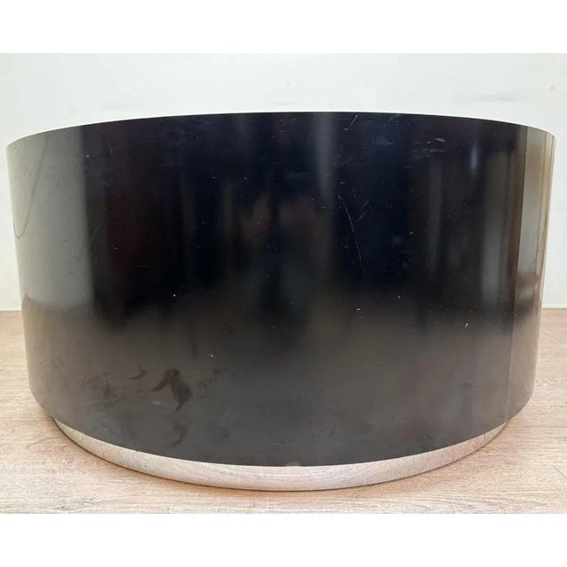 Modern Large Drum-Shaped Coffee Table For Sale - Image 3 of 6