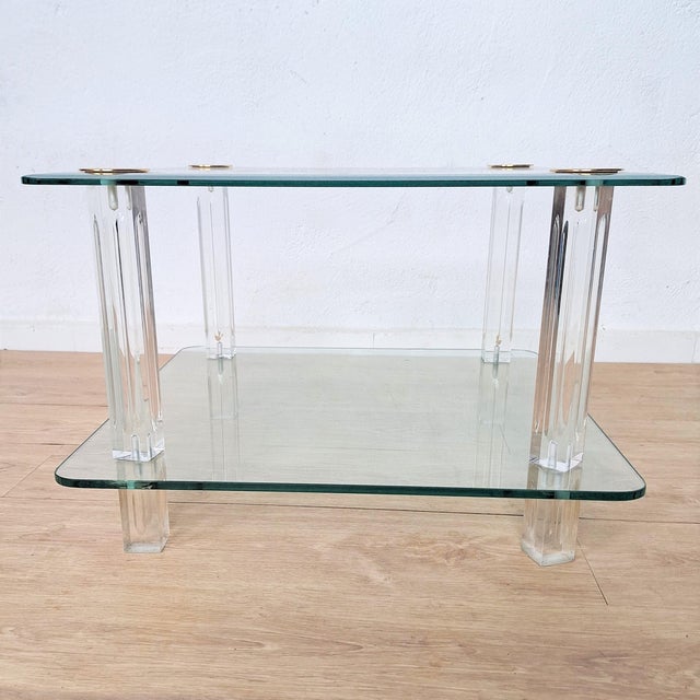 1970s Hollywood Regency Side Glass Table, 1970s For Sale - Image 5 of 6