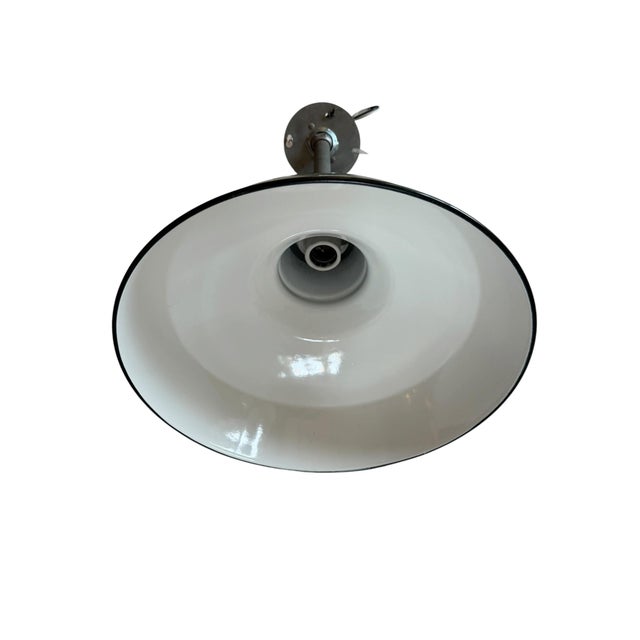 Mid-Century Modern Mid 20th Century Mid Century Modern Porcelain Enamel Benjamin Studios Pendant Reflector Light For Sale - Image 3 of 10