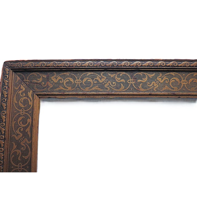 Late 19th Century 19th C. Gilt Wood Picture Frame Fits 22" X 14" Rabbet Opening Antique Victorian For Sale - Image 5 of 5