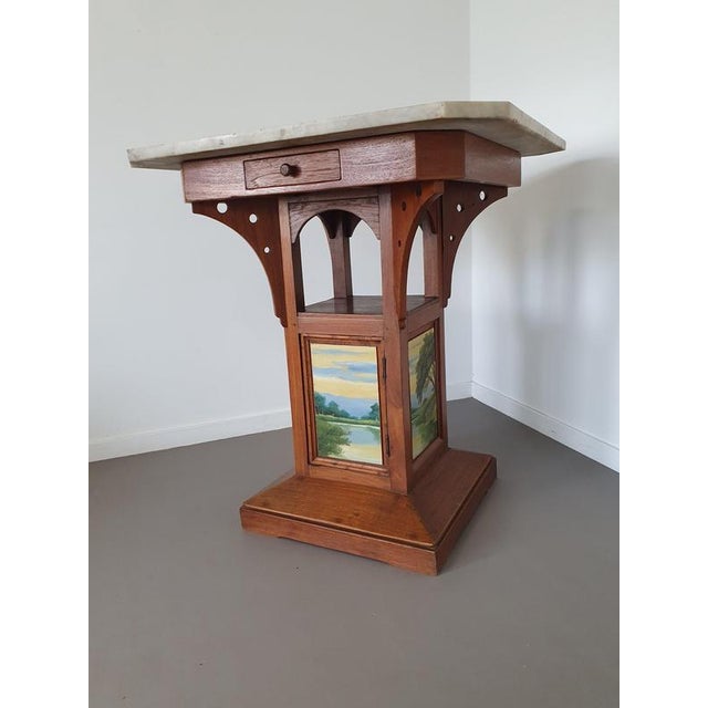 Indonesian Table with Marble Top For Sale - Image 4 of 13