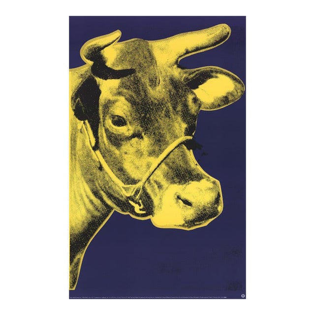 Andy Warhol Cow Yellow on Blue Background (sm), 2000 For Sale