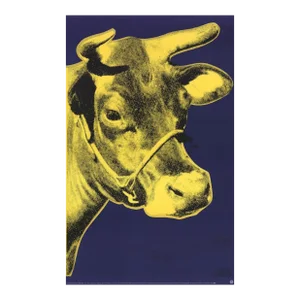 Andy Warhol Cow Yellow on Blue Background (sm), 2000