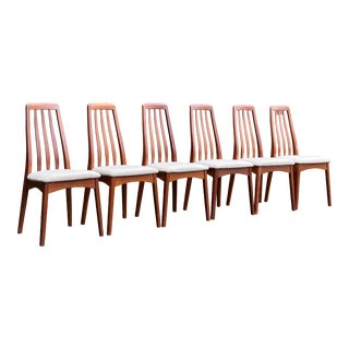 1960s Mid Century Modern Benny Linden Solid Teak Dining Chairs - Set of 6 For Sale