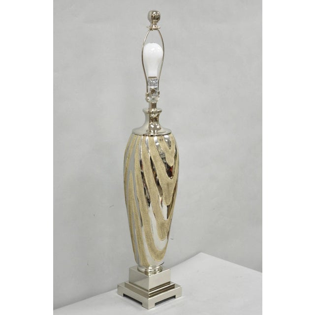 Contemporary Modern Silver & Gold Ceramic "Allegheny" Table Lamp by Uttermost For Sale - Image 10 of 13