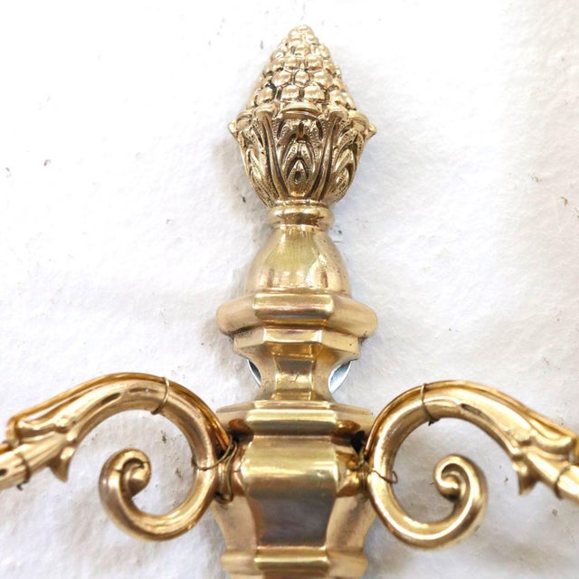 Antique Late 19th Century Sconces in Gilded Brass, Set of 3 For Sale - Image 12 of 14