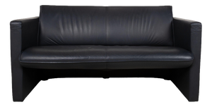 Dark Blue Leather 2-Seater Sofa from Leolux