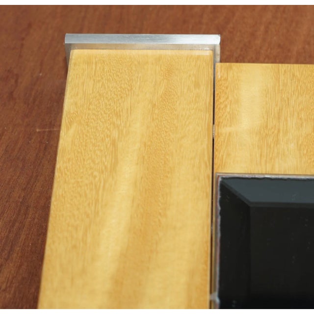 Large Burr Satinwood & Chrome Wall Mirror from Giorgio Collection For Sale - Image 6 of 14