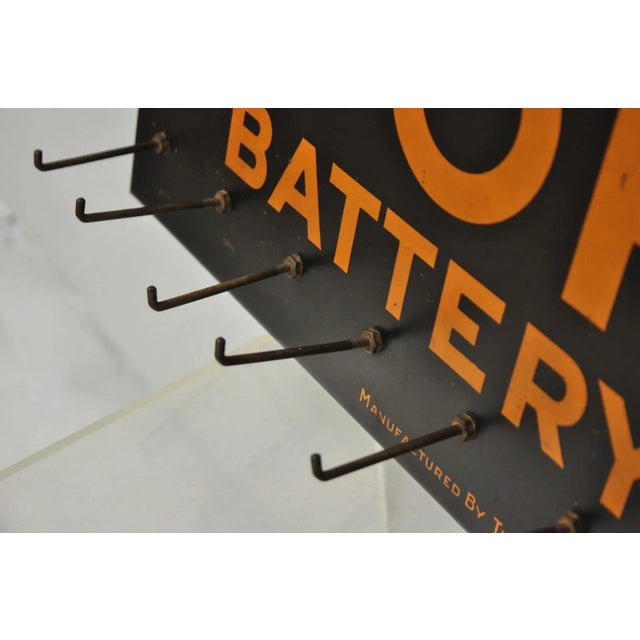 Early 20th Century Antique Ohio Battery Cables Tin Metal Black & Orange Store Parts Display For Sale - Image 5 of 12