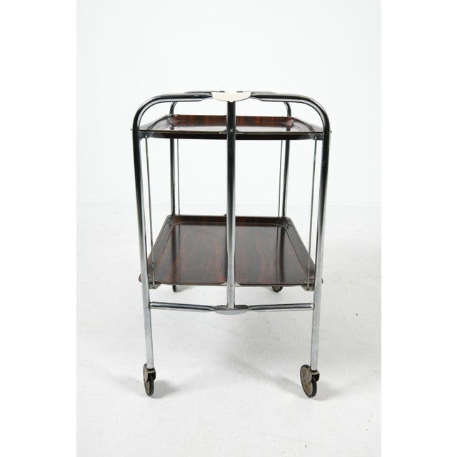 Metal French Chrome Folding Bar Cart For Sale - Image 7 of 11