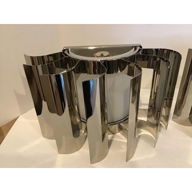 Early 20th Century Mid Century Sciolari Chrome Style Modern Wall Sconces - a Pair For Sale - Image 5 of 11
