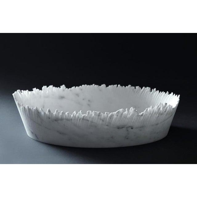 Not Yet Made - Made To Order Drap D Oval Decorative Bowl in Bardiglio Marble by Bufalini Marmi For Sale - Image 5 of 8