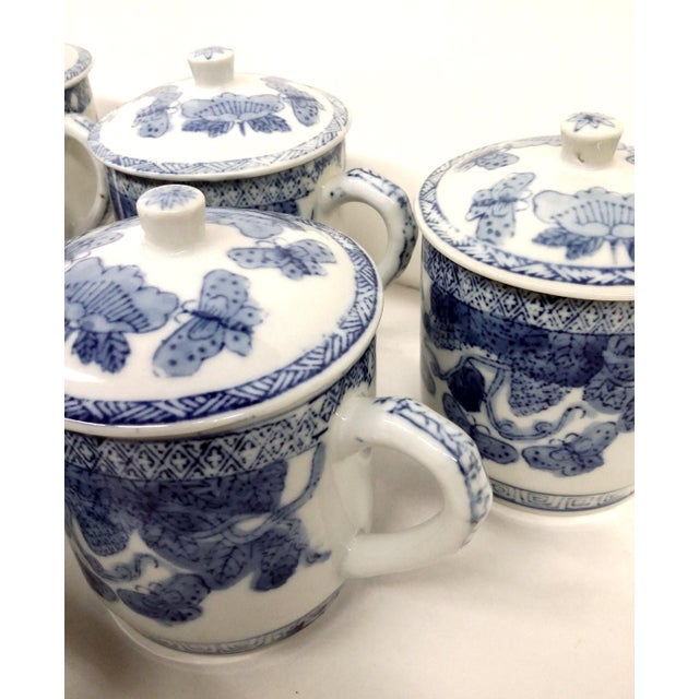 Chinese Porcelain Covered Tea Cups Set of 6 Chairish