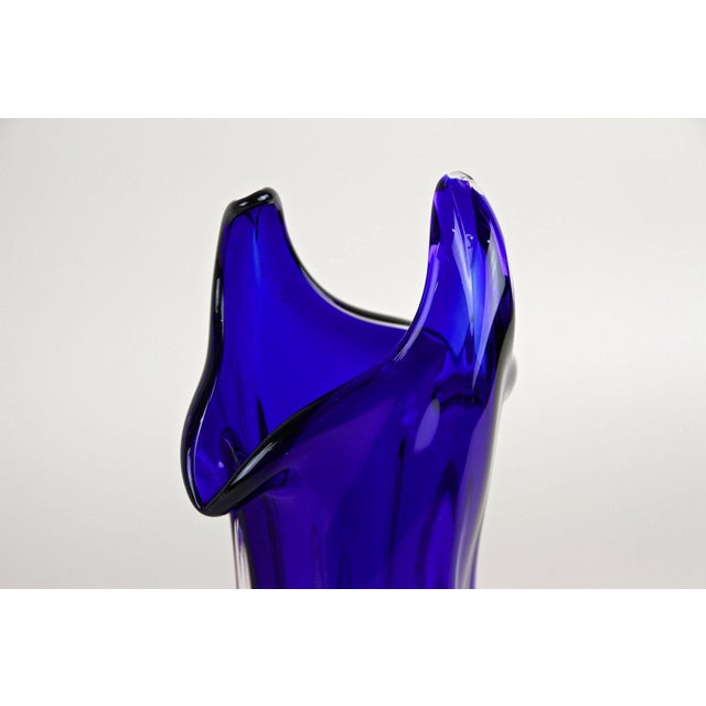 Mid-Century Modern Blue Murano Glass Vase, Italy, 1970 For Sale - Image 3 of 18