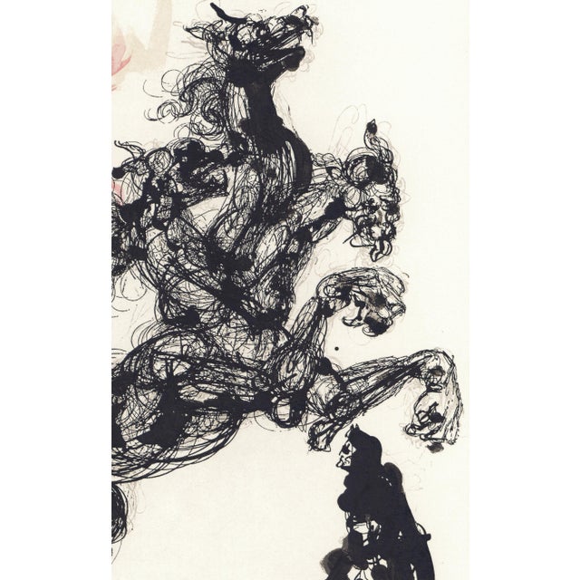 Abstract 1963 Dalí Divine Comedy Engraving Enfer Chant 6 "Cerbère" (Cerebus) For Sale - Image 3 of 8