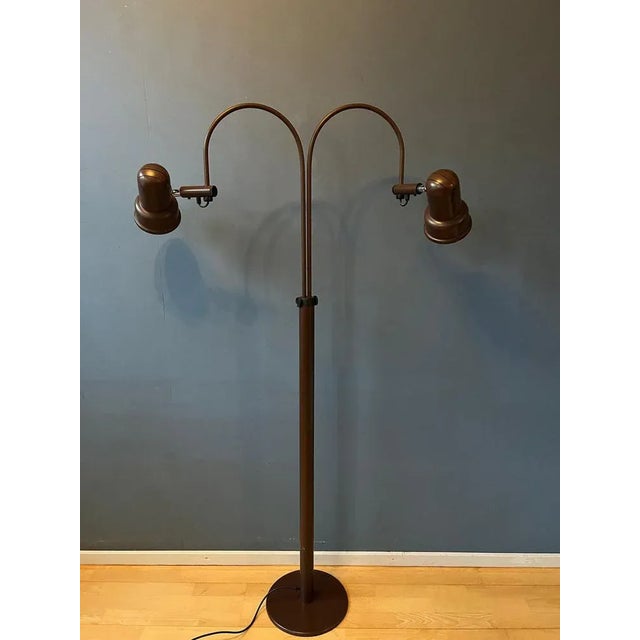 Mid-Century Brown Double Arc Cone Floor Lamp from Gepo For Sale - Image 11 of 11