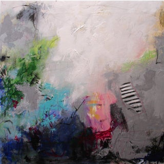 Rowdy Kate Heads to Denver by Nicole Hyde | Oil Painting of an abstract landscape with vibrant colors For Sale
