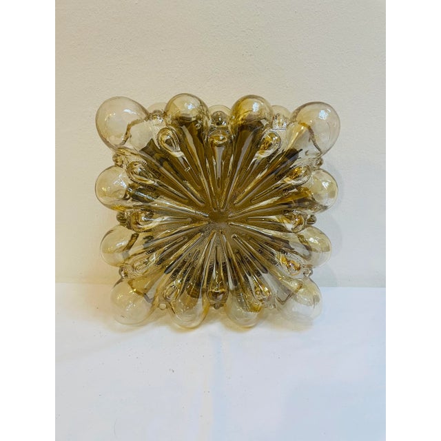 Vintage Amber Square Lamp in Bubble Glass, 1960s For Sale - Image 9 of 11