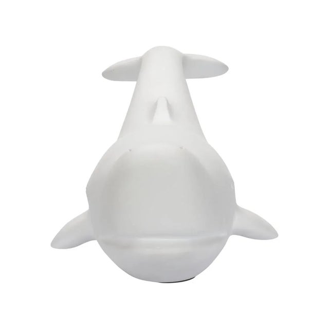 A whale of an accessory! The Whale is made of resin material painted white. Ideal for displaying on a console or bookshelf.