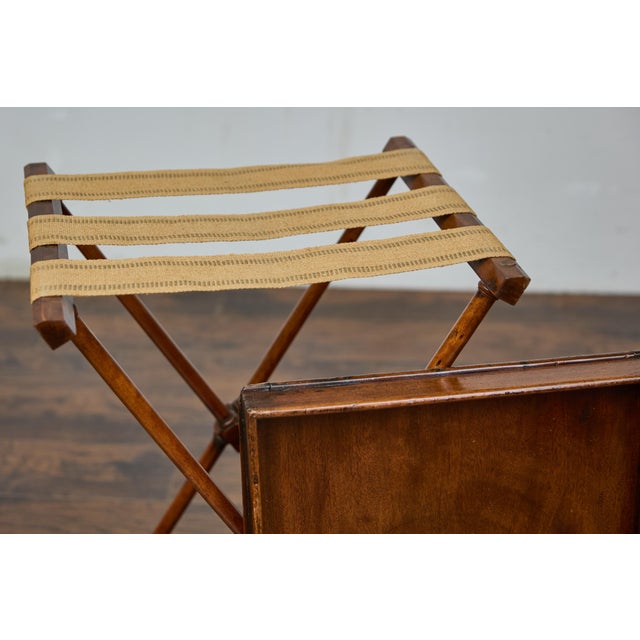 19th Century English Tray on Stand Mahogany Side Table with X-Form Base For Sale - Image 4 of 12