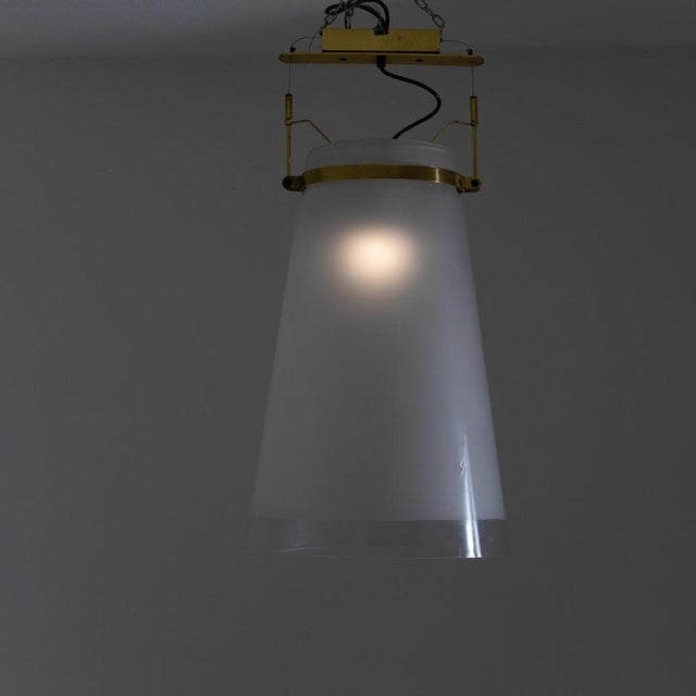 1970s Ceiling Lamp with Conical Diffuser In Satin Glass For Sale - Image 5 of 11