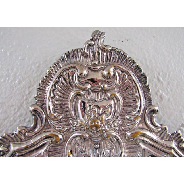 Late 19th Century Matched Pair of Blaker Baroque-Style Repousse Silver Plated Brass Candle Sconces For Sale In Miami - Image 6 of 11