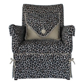 Vintage Custom Upholstered Animal Print Arm Chair For Sale