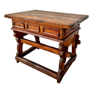 Spanish Rustic Work-Table With Drawer, Early-20th Century For Sale
