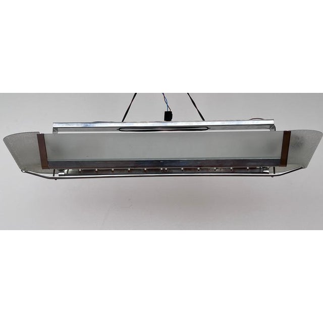 1930s Bauhaus Chrome Pendant Light, Former Czechoslovakia, 1940s For Sale - Image 5 of 16